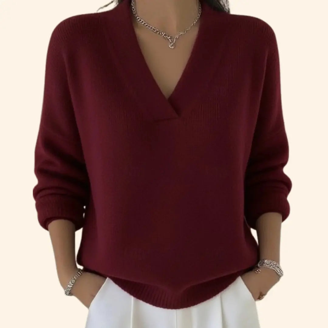 Ella | Women’s Elegant V Neck Casual Jumper