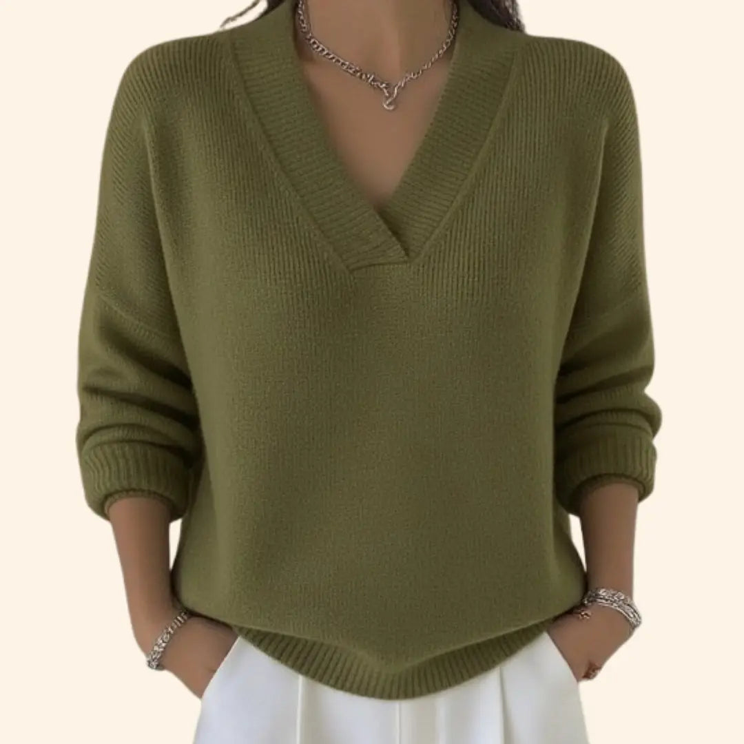 Ella | Women’s Elegant V Neck Casual Jumper