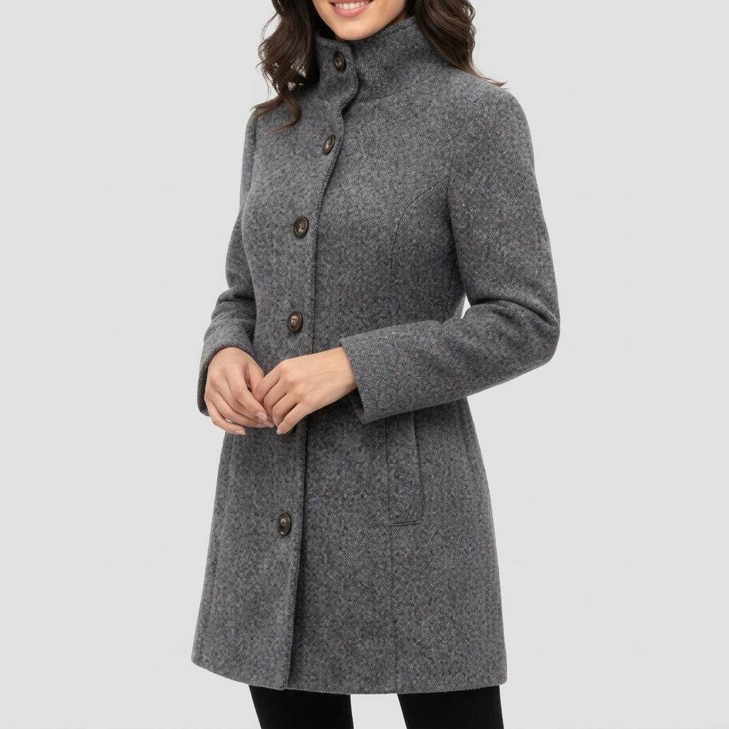 Imogen | Women's Wool Single-Breasted Trench Coat | Esme Durham
