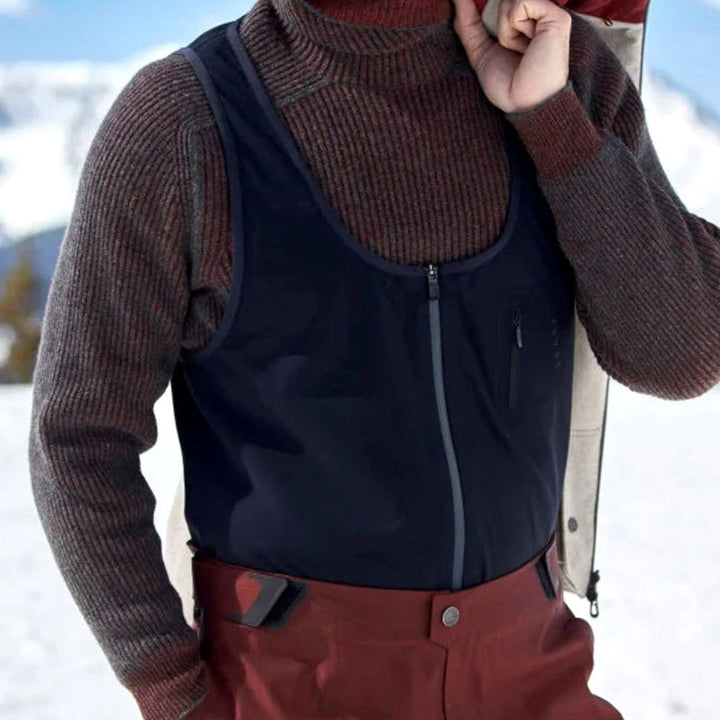 Men's Ribbed Knit Turtleneck Jumper Casual Winter Pullover - Brown