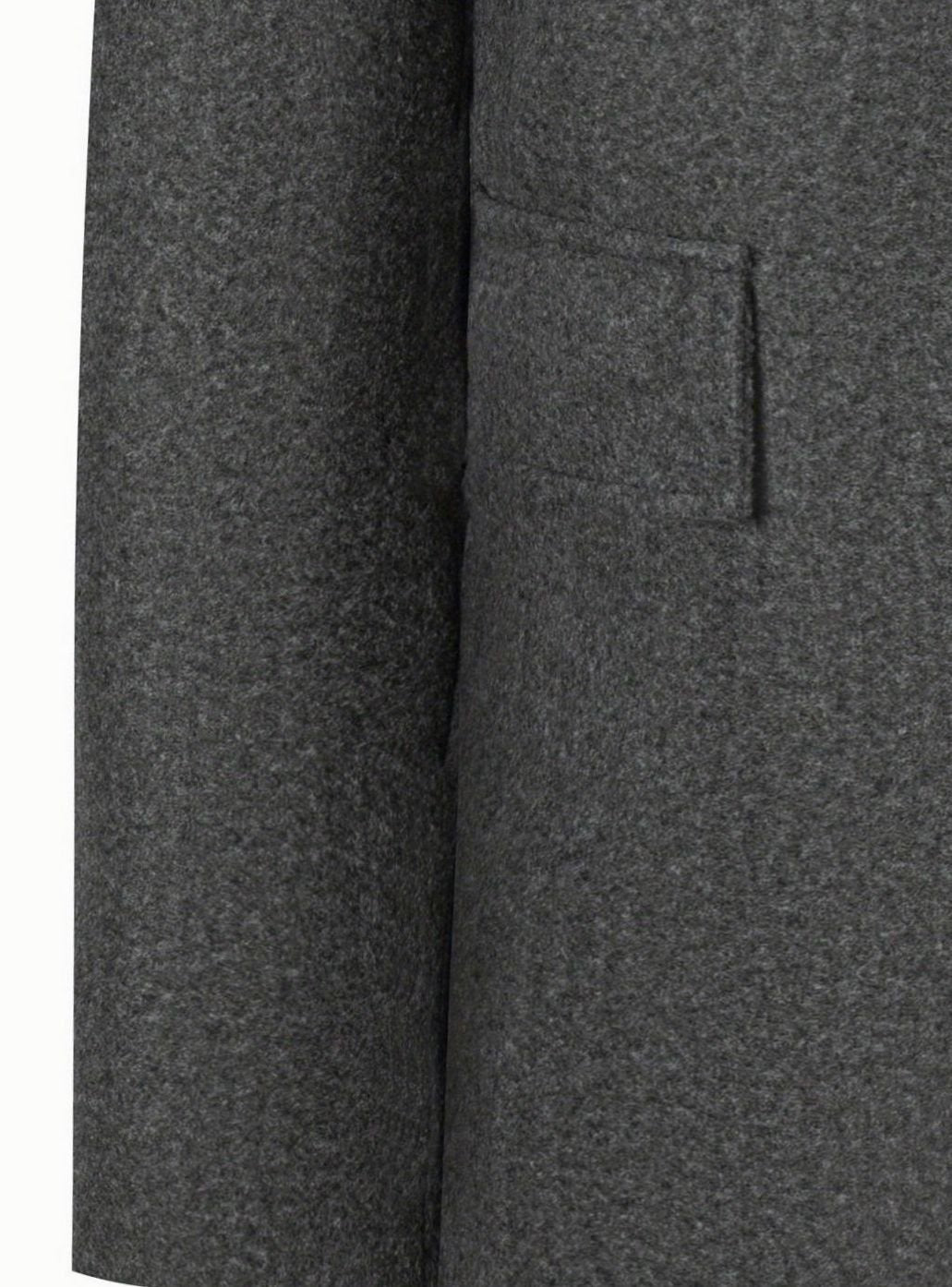 Men's Single-Breasted Wool Coat Tailored Overcoat, Dark Grey