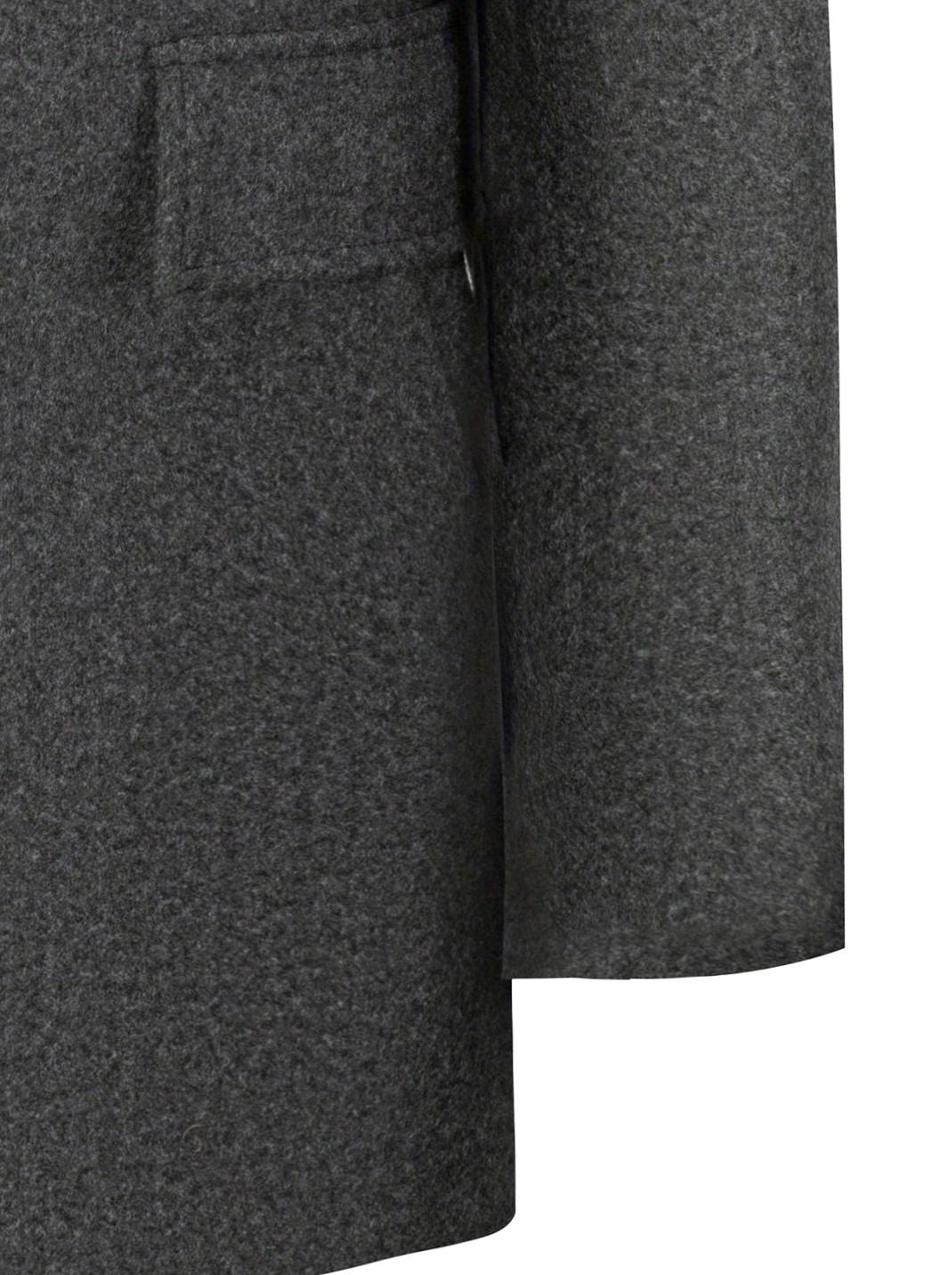 Men's Single-Breasted Wool Coat Tailored Overcoat, Dark Grey