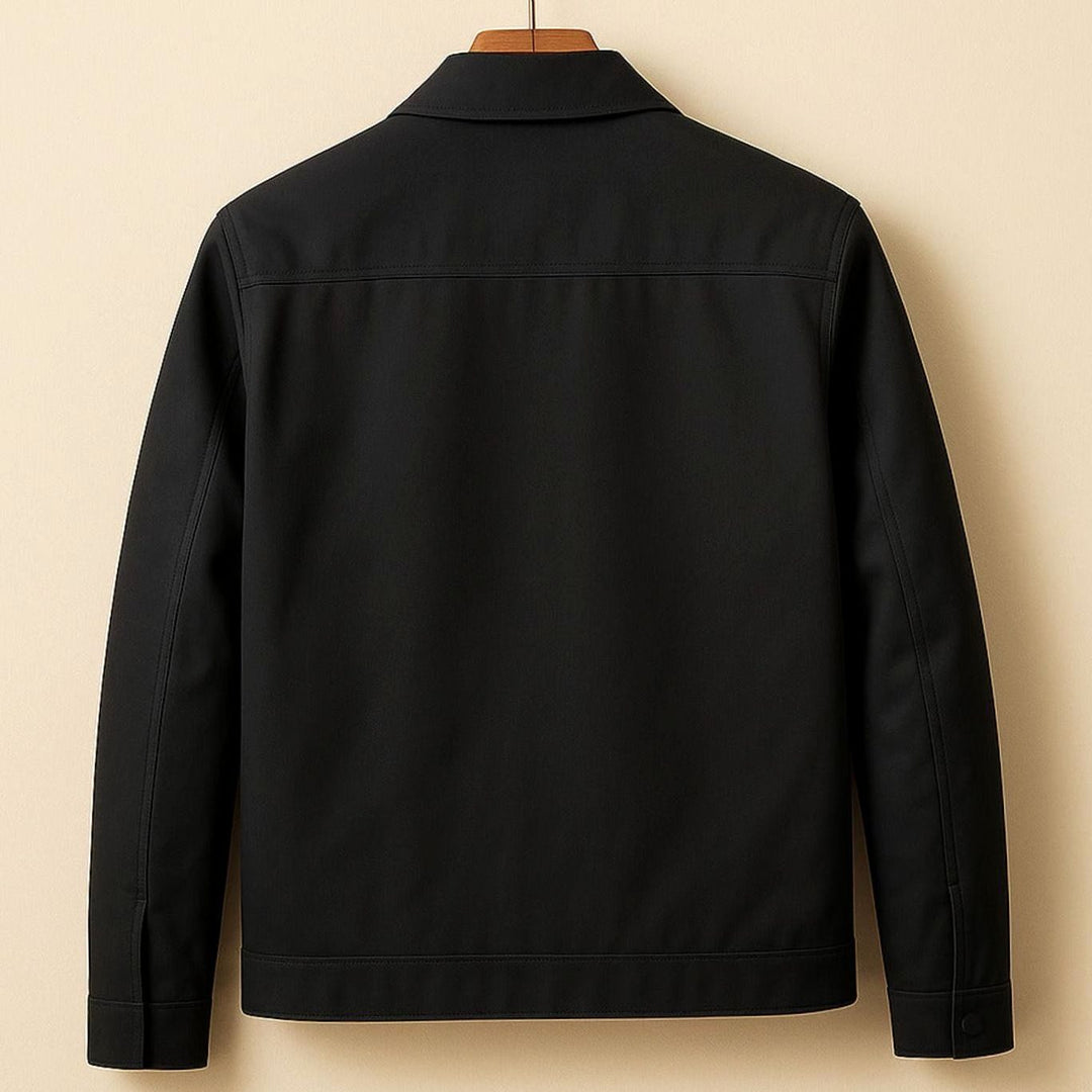 Men's Smart-Casual Harrington Jacket Gingham-Lined Zip-Up