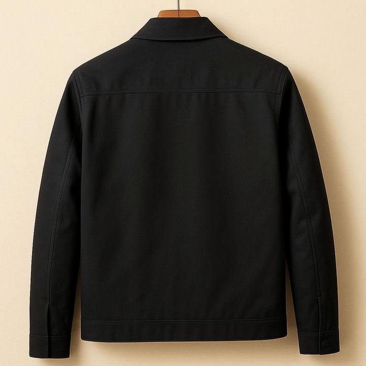 Men's Smart-Casual Harrington Jacket Gingham-Lined Zip-Up