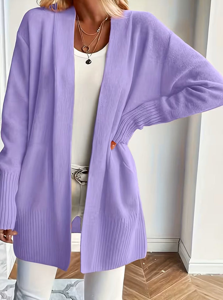 Women's Relaxed Open-Front Knit Cardigan Jumper
